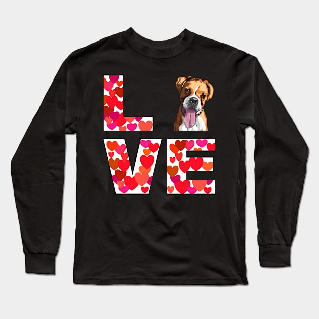 Love boxer Dog Design Design Long Sleeve T-Shirt by Schimmi